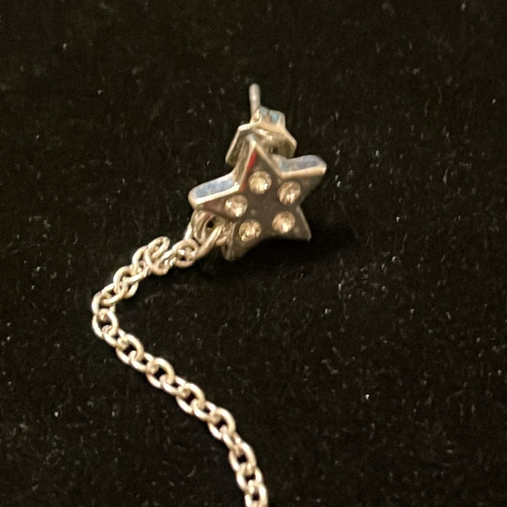 Silver Rhinestone Star & Moon Earring & Ear Cuff - Picture 9 of 16